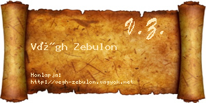 Végh Zebulon névjegykártya
