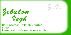 zebulon vegh business card